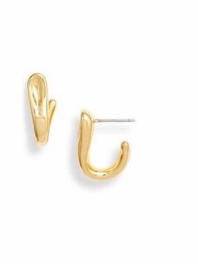 Jenny Bird Polished Ada Gold Sculptural Open Hoop Earrings